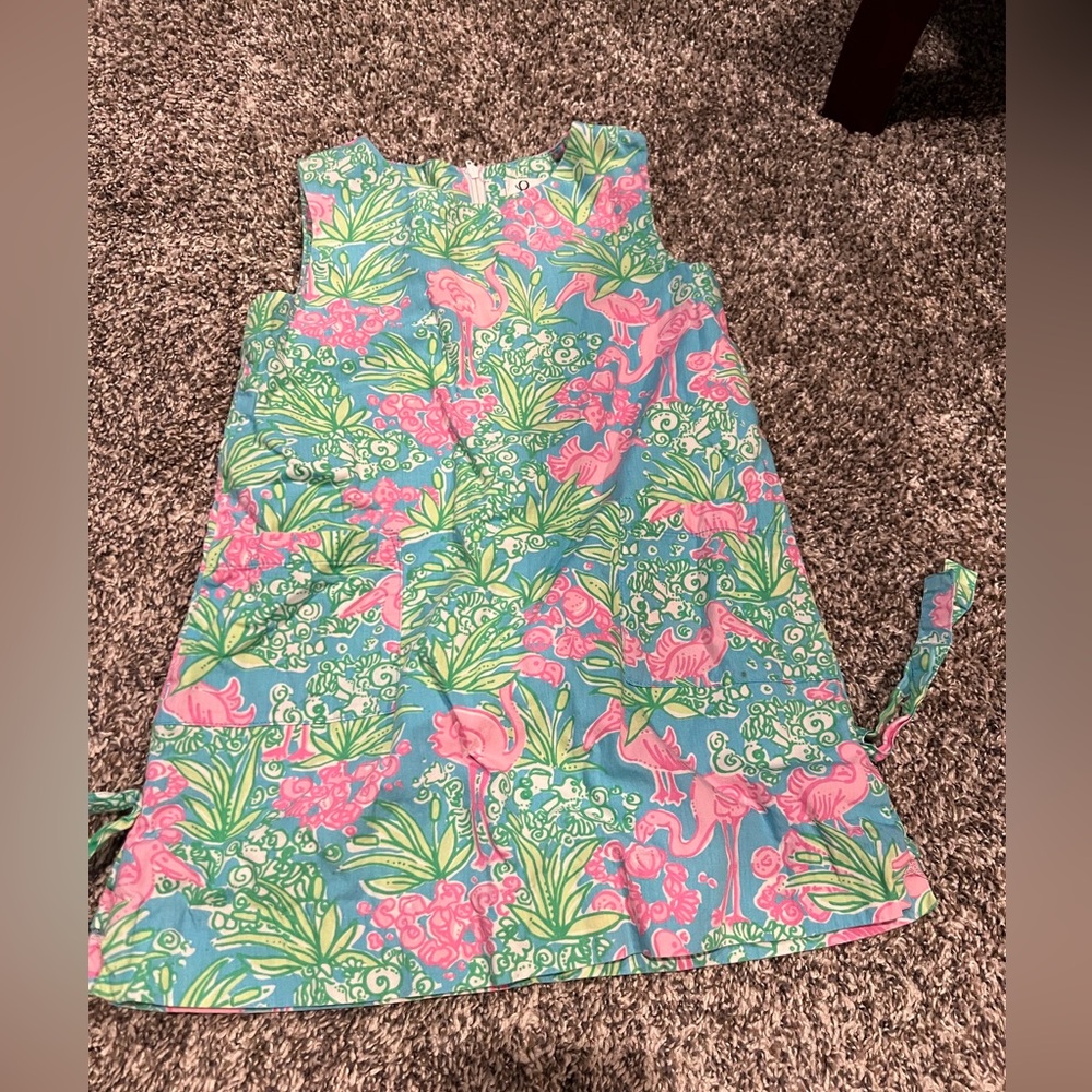 Lilly Pulitzer 4 classic Shift Dress Flamingos little girls